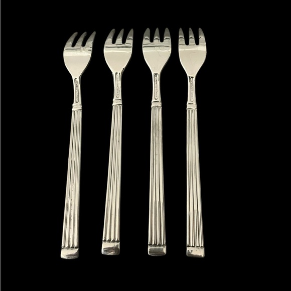 New Vintage Estia Gourmet Olympia Pattern - Lot Of 4 Cocktail Forks Korea - Picture 5 of 10